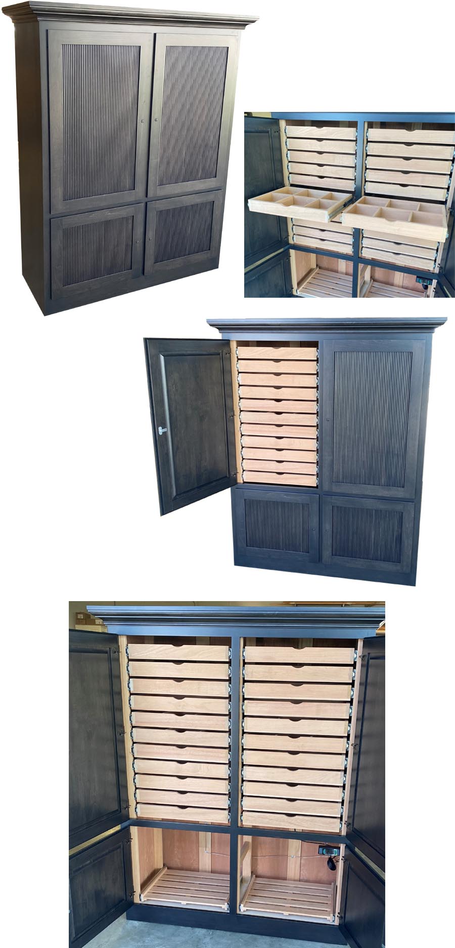 custom american made cigar cabinet